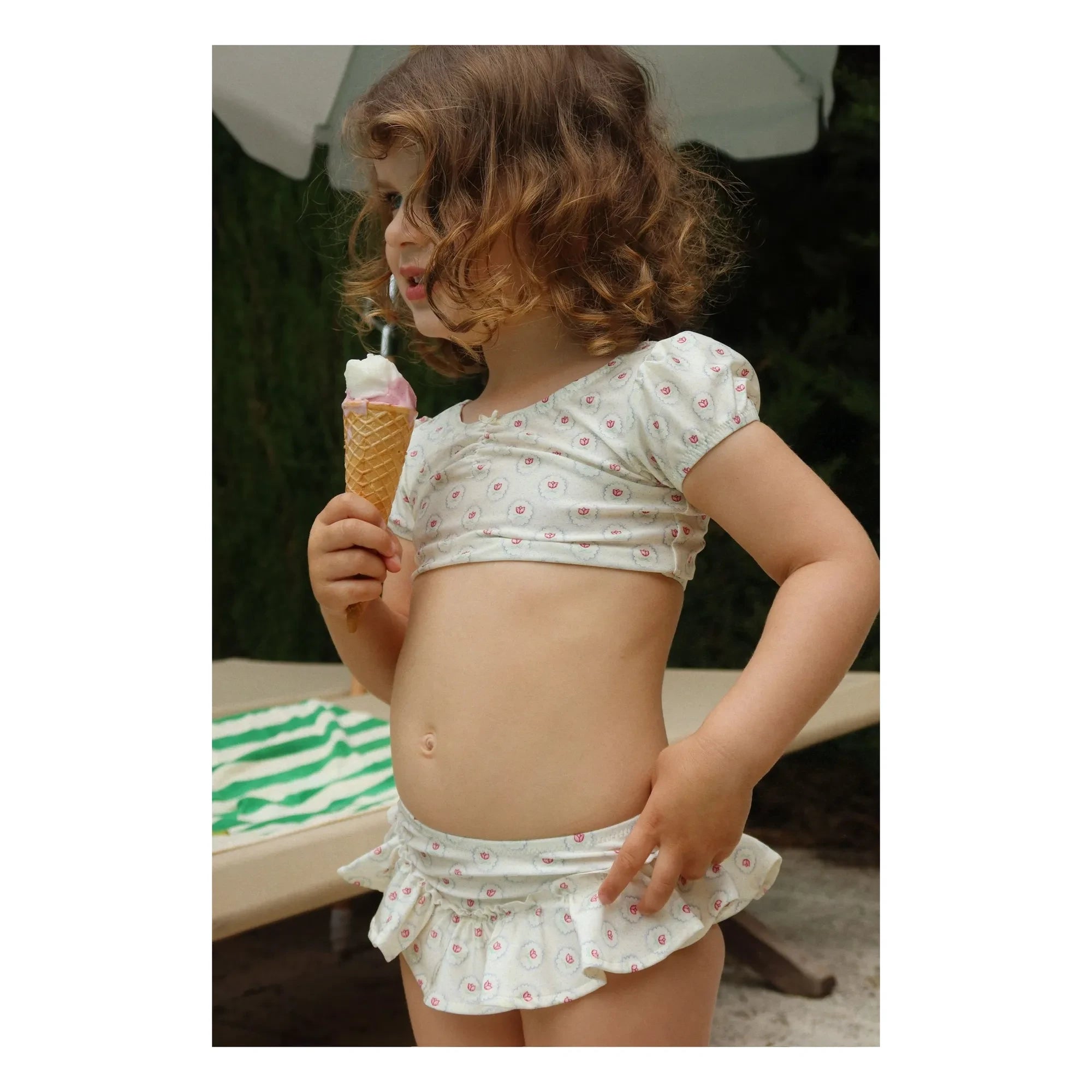 Konges Sløjd - Malti Ruffled Swimsuit Recycled Fibers | Ecru