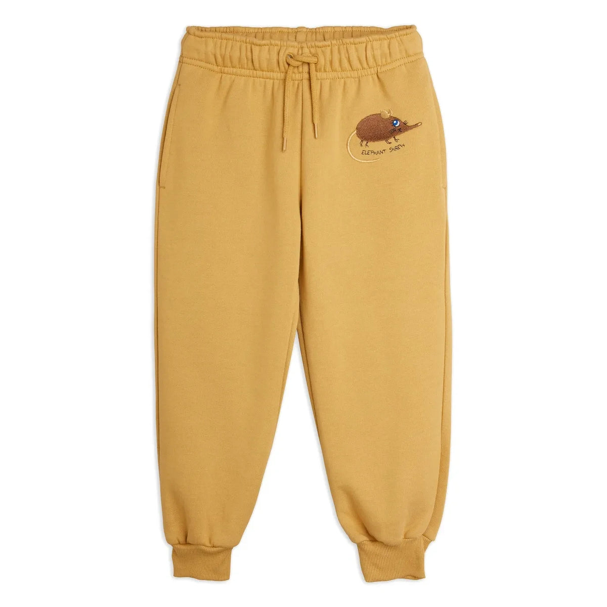 Mini Rodini - Mouse embroidered jogger Organic cotton | Beige