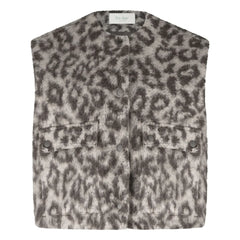 By Bar - Maggie Leopar Yün Kolsuz Ceket | Kahverengi