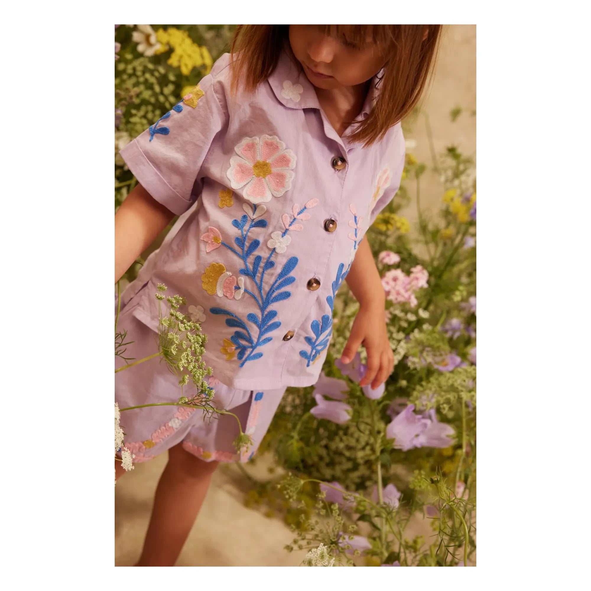 Louise Misha - Asya Organic Cotton Embroidered Shorts | Mauve