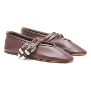 Le Monde Beryl - Claudia Leather Ballerina | Chocolate