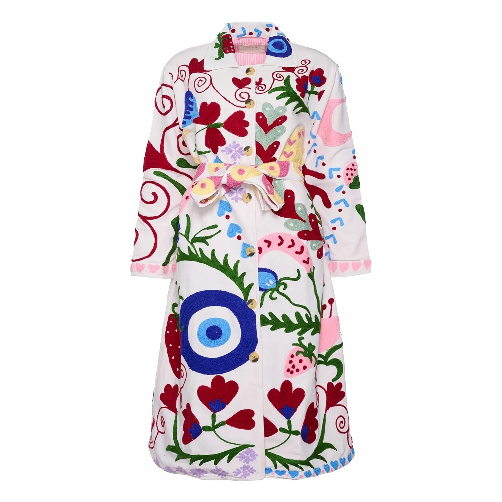SISSEL EDELBO - Pink White Swan Coat | White