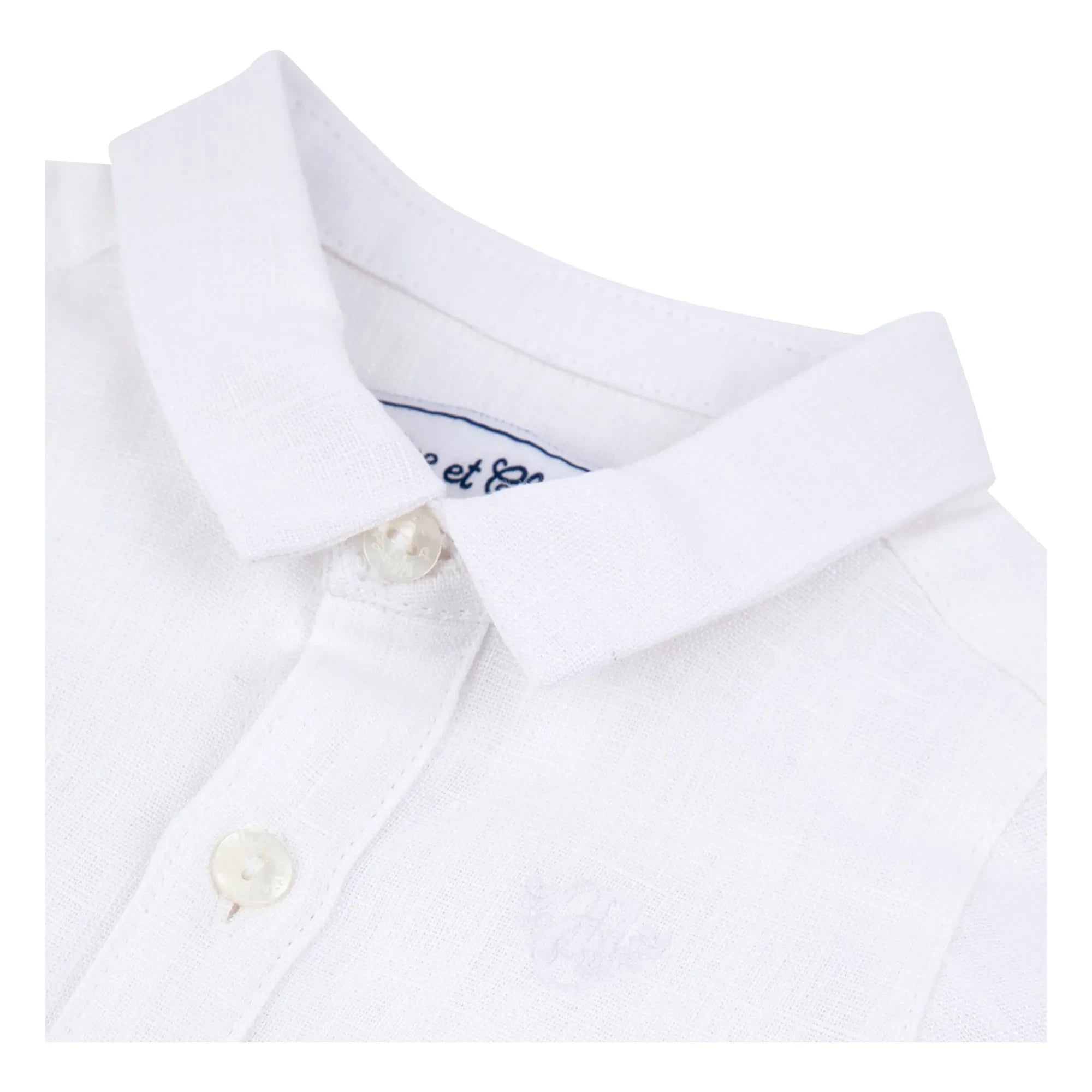 Tartine et Chocolat - Linen Short Sleeve Shirt | White