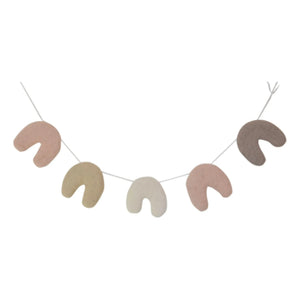 Calm - Keçeli yün garland | Soluk Pembe