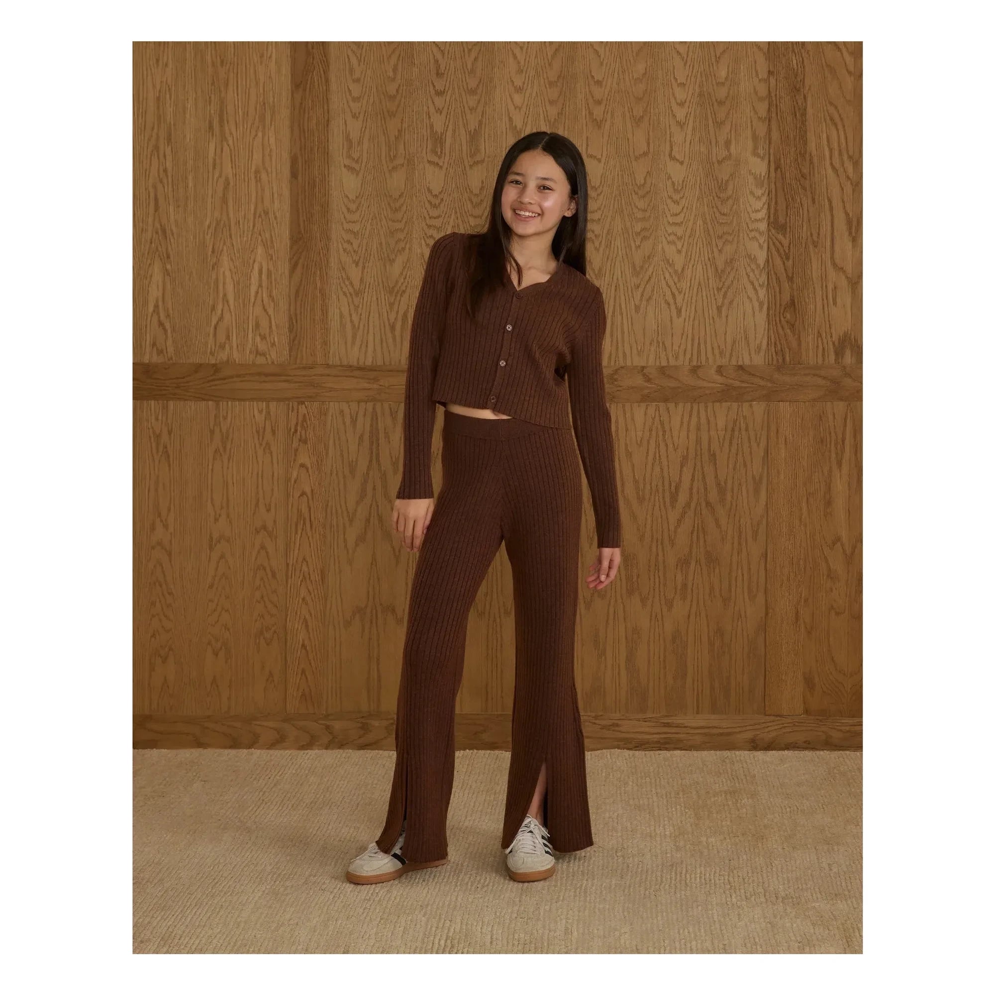 Rylee + Cru - Ribbed Jersey Leggings | Brown