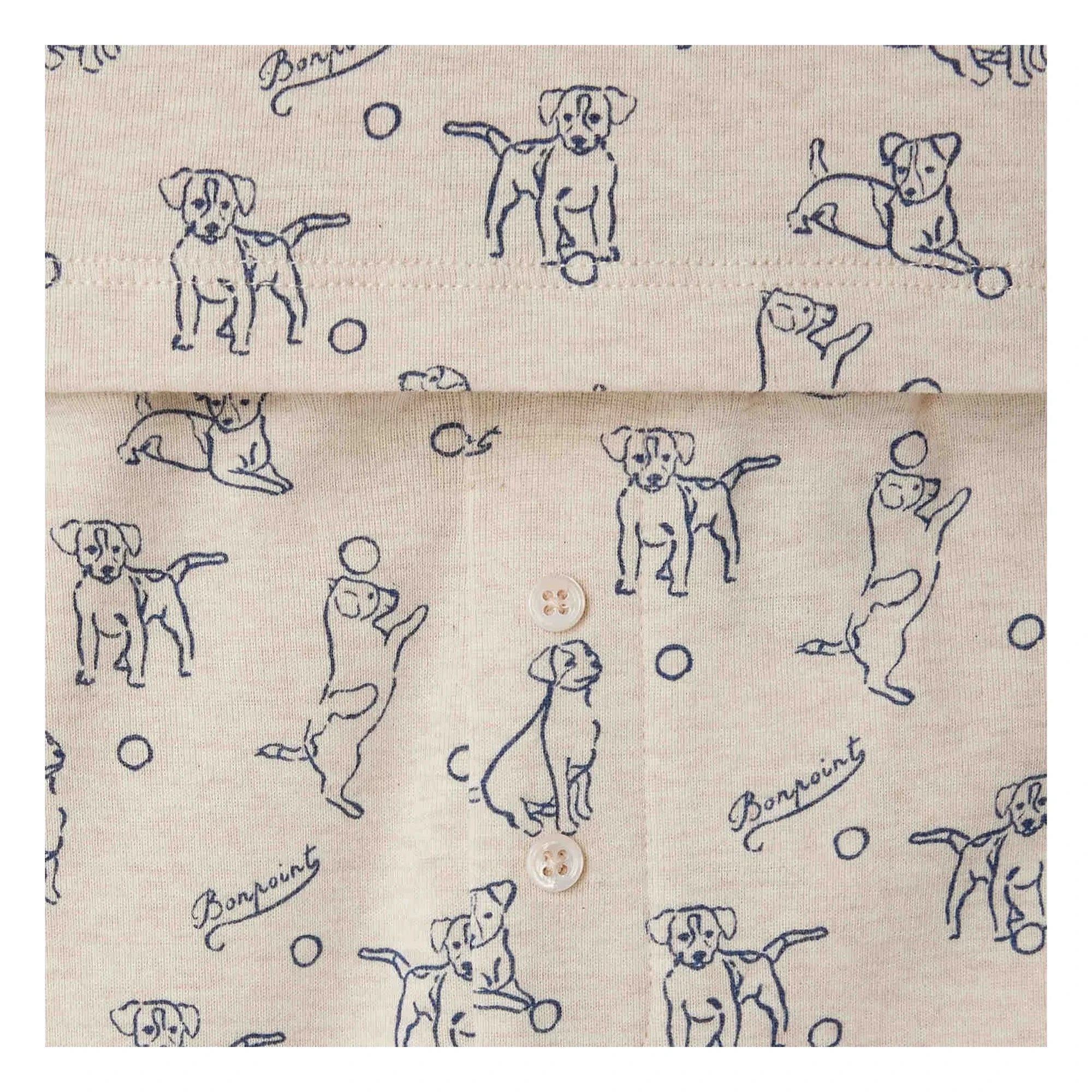 Bonpoint - Organic Cotton Pajama | Heather Beige