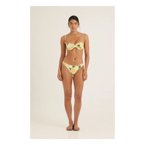 Peony - Ruched Holiday Balcony Bikini Top | Yellow