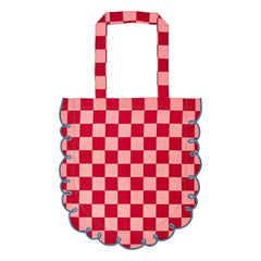 Bitossi - Dama Rosa Gingham Cotton Tote Bag | Red