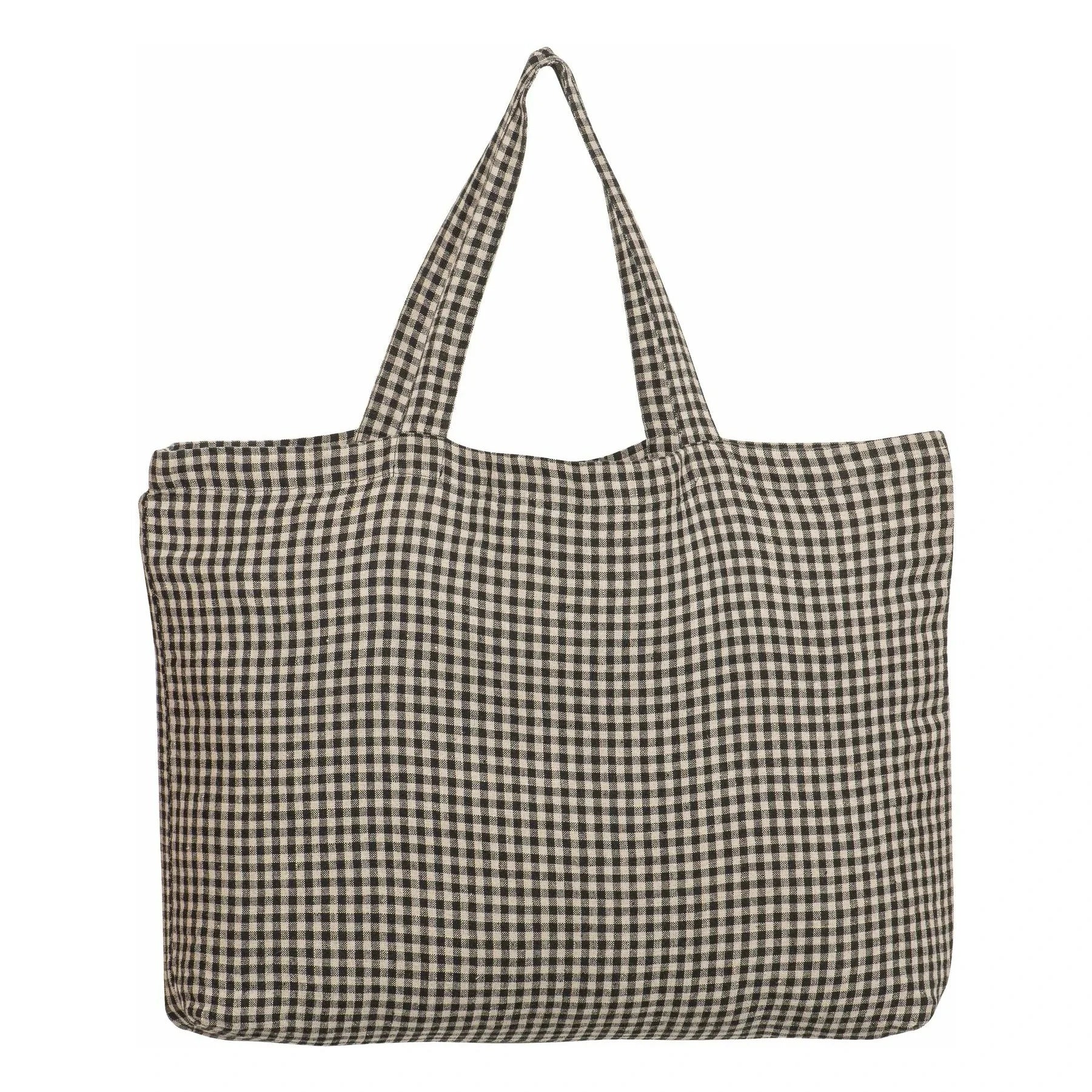 Haomy - Piana II Checkered Tote Bag | Carbon