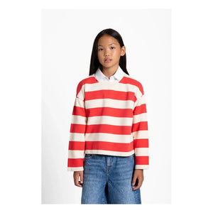 Smallable Kid - Peony Striped Organic Cotton T-Shirt | Red