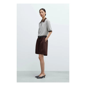 Cordera - Bermuda Tailored Wool Shorts | Burgundy