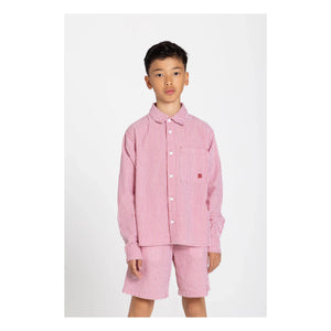 Smallable Kid - Striped Shirt | Cherry Red