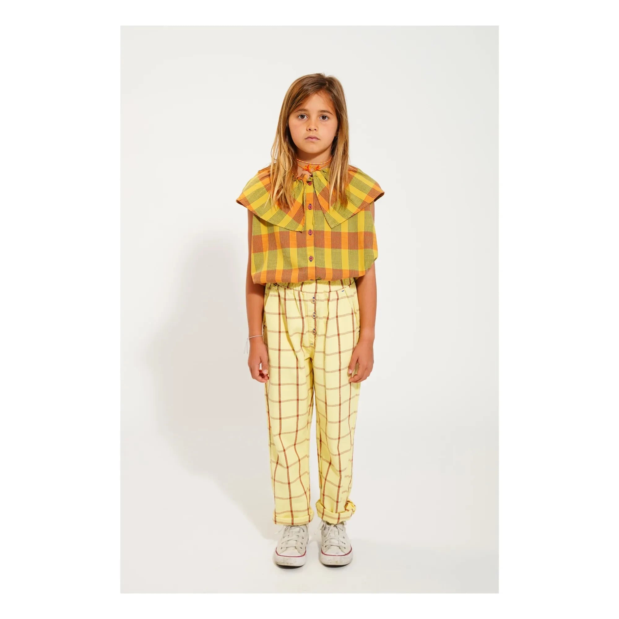Piupiuchick - Checkered Pants | Light Yellow