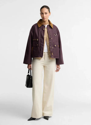 Barbour - Cottingham Yağlı Pamuk Ceket | Bordo
