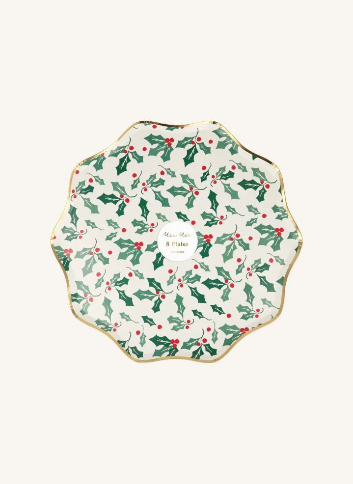 Meri Meri - Holly large plates - set of 8