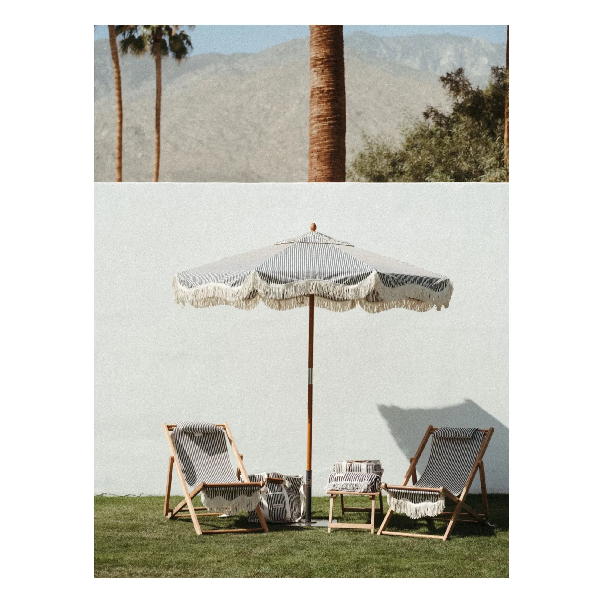 Business & Pleasure Co. - Fringed Umbrella | Navy Blue