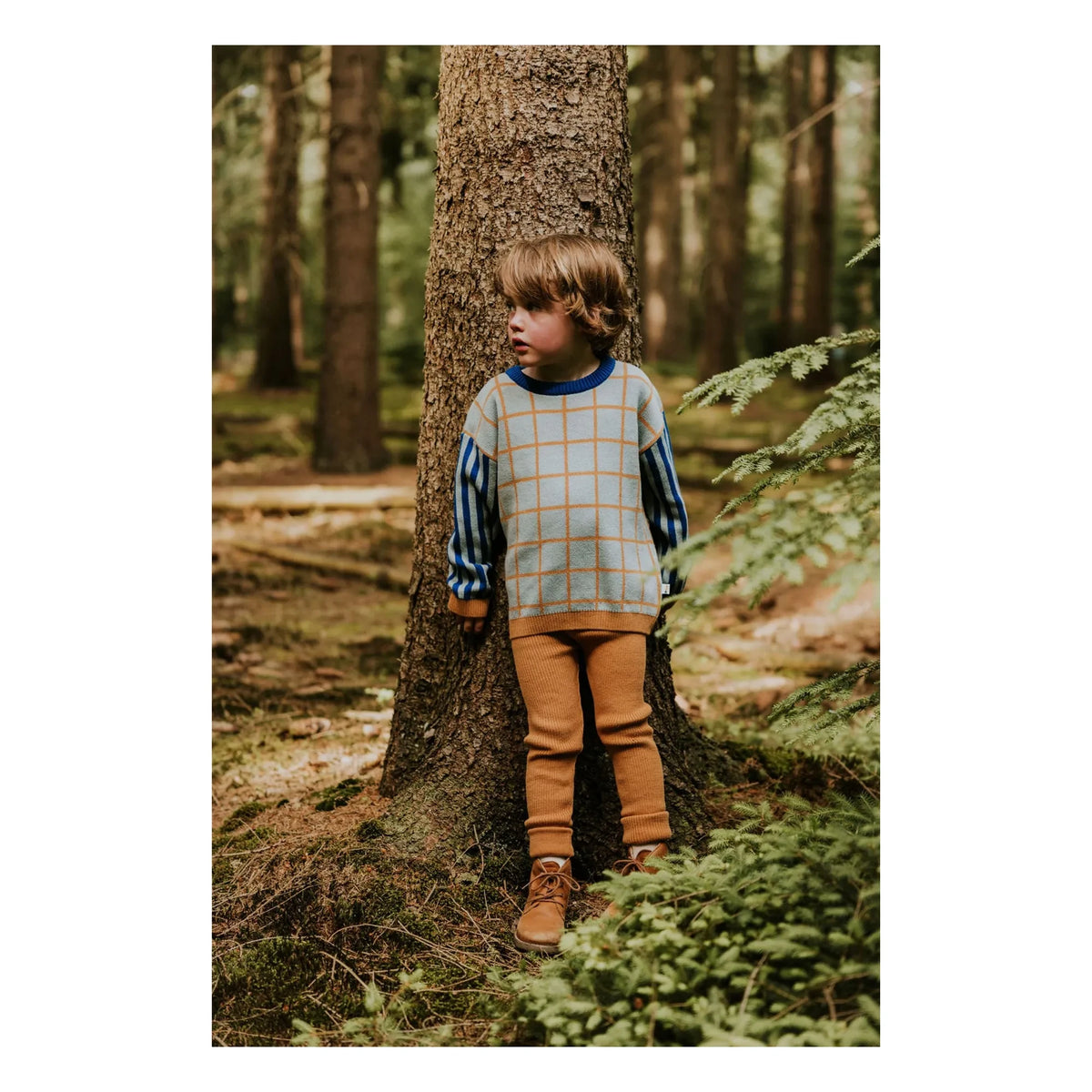 Yuki - Ribbed Organic Cotton Tights | Mustard