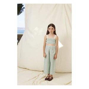 Bebe Organic - Mia Carreaux Pocket Trousers with Braces | Blue Green