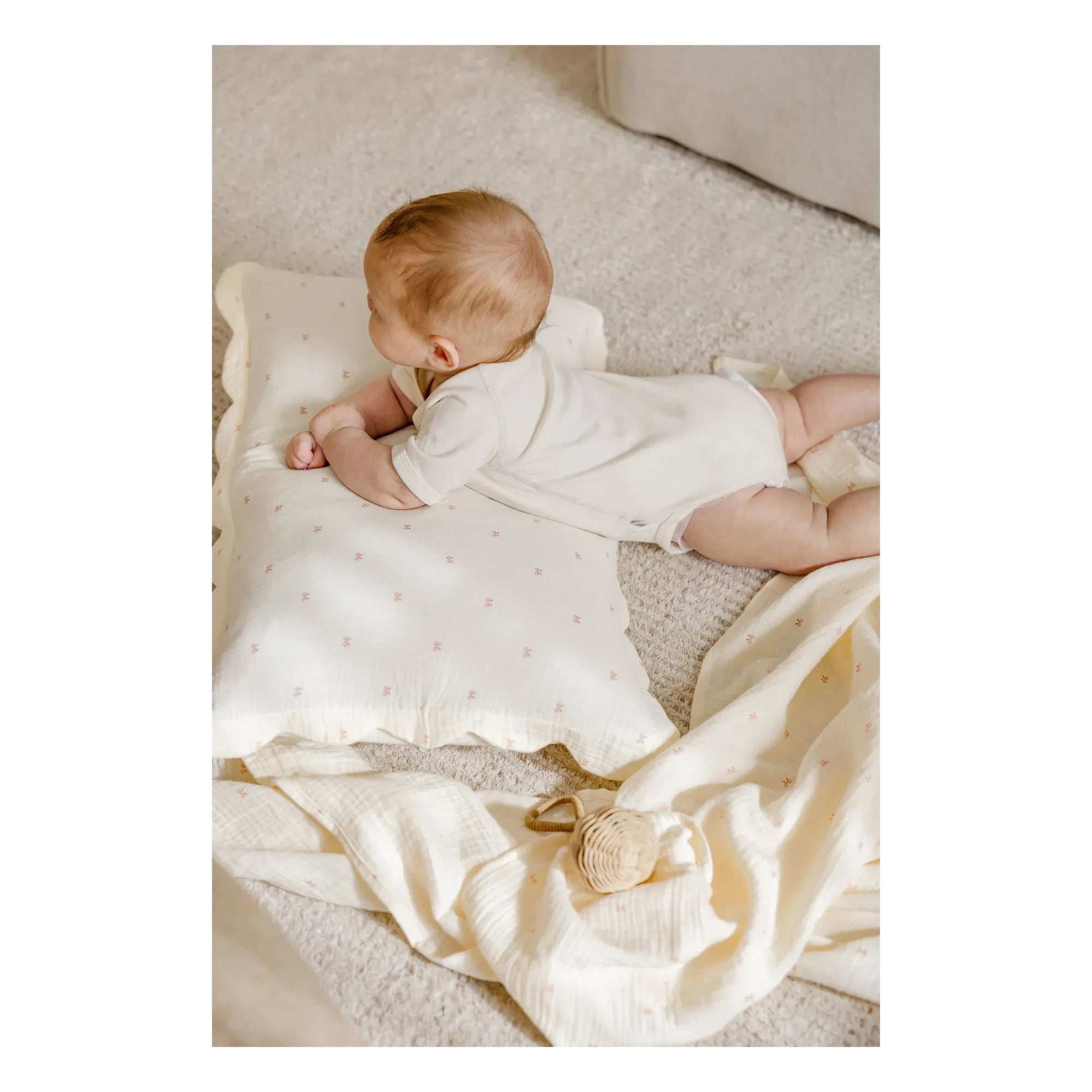 Soft Spot - Organic Cotton Ribbon Pillowcases - Set of 2 | Ivory