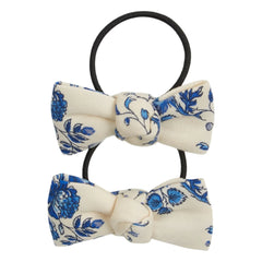 Emile et Ida - Set of 2 Floral Patterned Elastic Hair Ties | Ecru