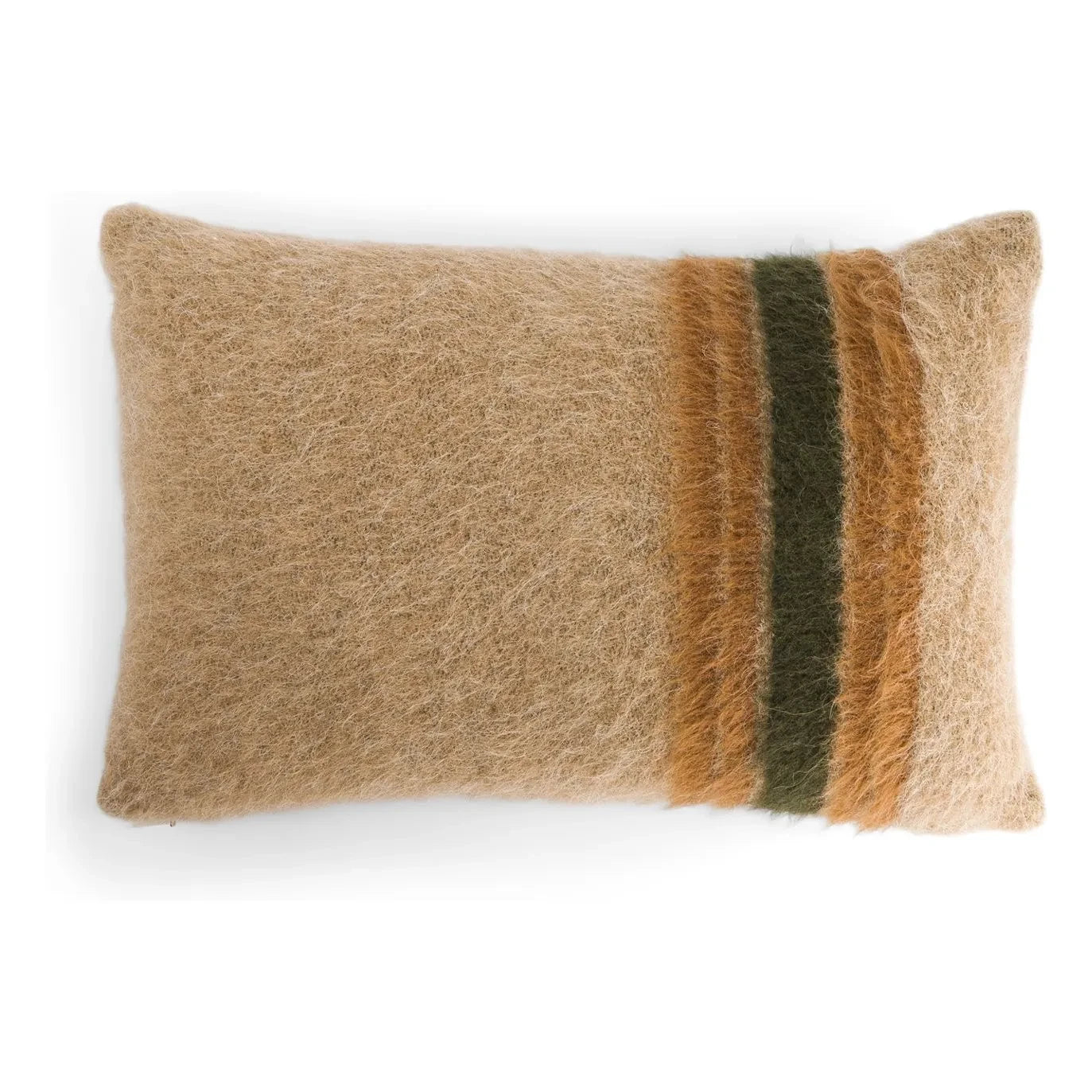 The Socialite Family - Carino Rectangular Cushion in Striped Mohair Fabric | Brown