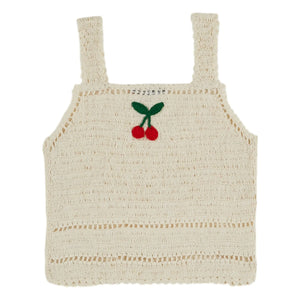 Emile et Ida - Cherry Crochet Top | Cream