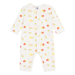 Petit Bateau - Uyku Tulumu İyi Uyumlu Meyveli Organik Pamuk | Beyaz