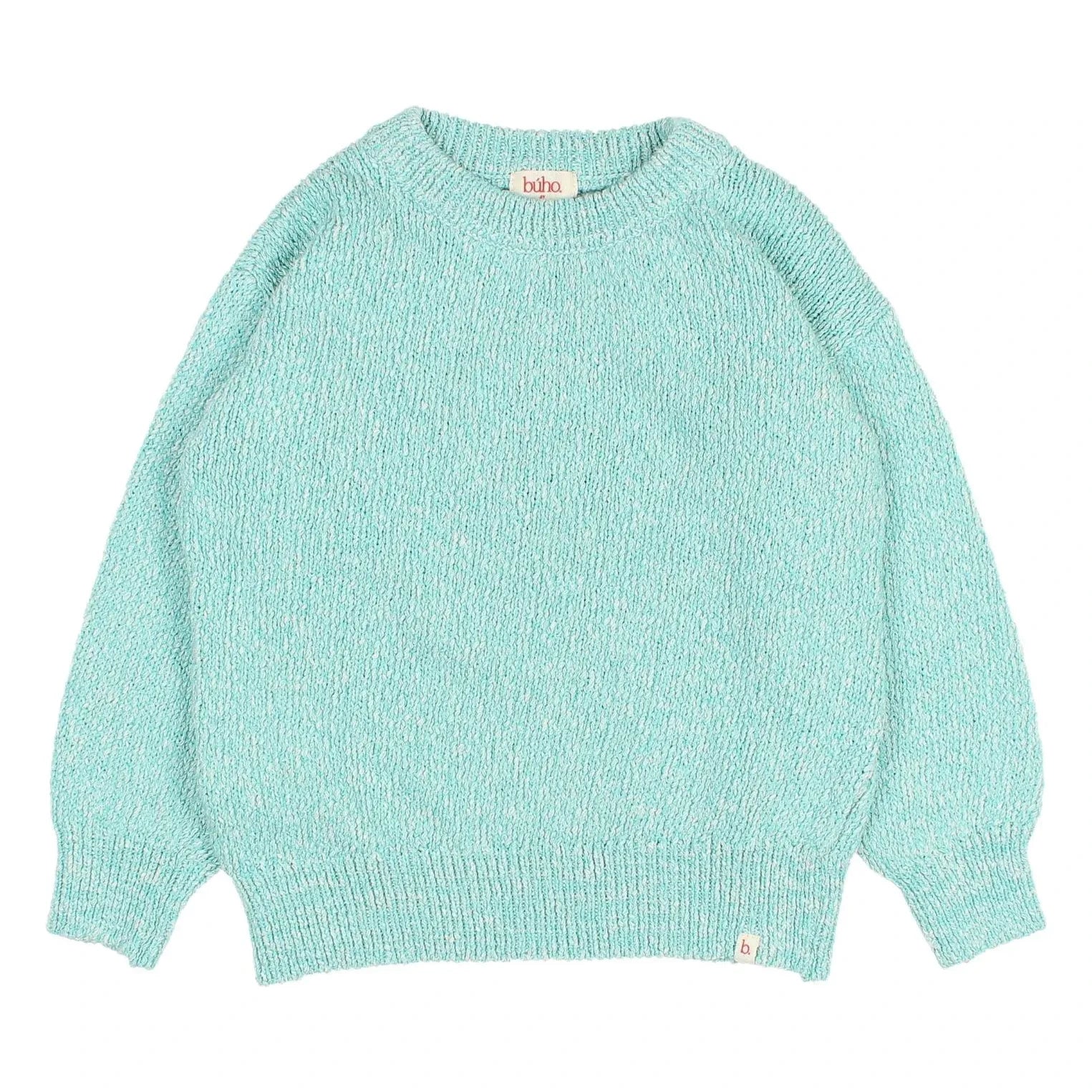 Búho - Chiné Organic Cotton Sweater | Aqua