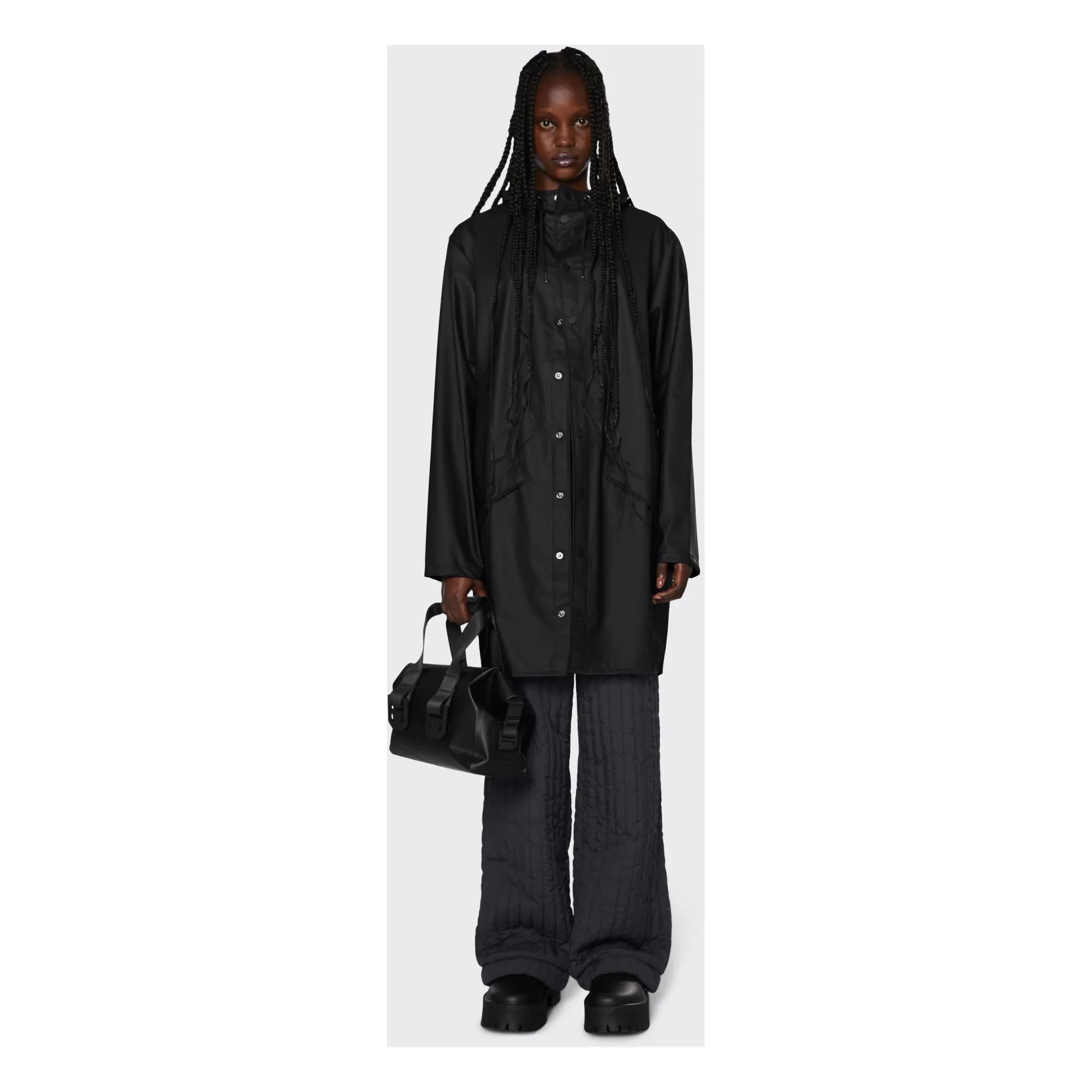 Rains - Unisex Long Waterproof Wax Coat | Black
