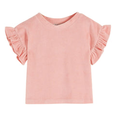 Emile et Ida - Terry Ruffled T-Shirt | Pale Pink