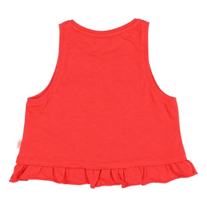 Búho - Floral Ruffled Top Organic Cotton | Red