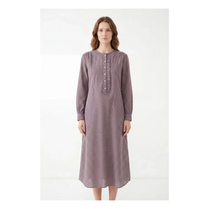 Hod - Sally Cotton Checkered Dress | Purple