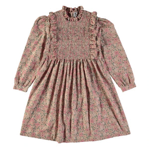 Risu Risu - Infanta Liberty Organic Cotton Gathered Dress | Pink