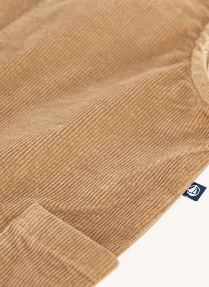 Petit Bateau - Organic Cotton Velour Romper | Camel