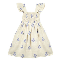 Mipounet - Sandrine Fleurie Organic Cotton Dress | Ecru