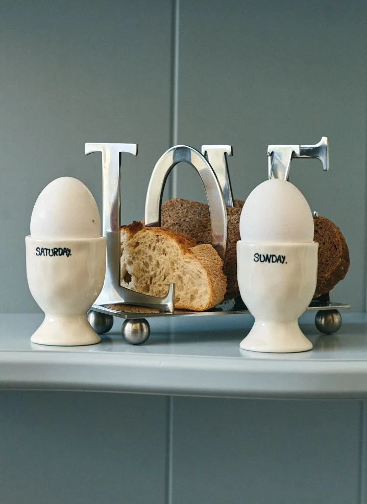 Anna + Nina - Weekend Egg Cups - Set of 2 | White