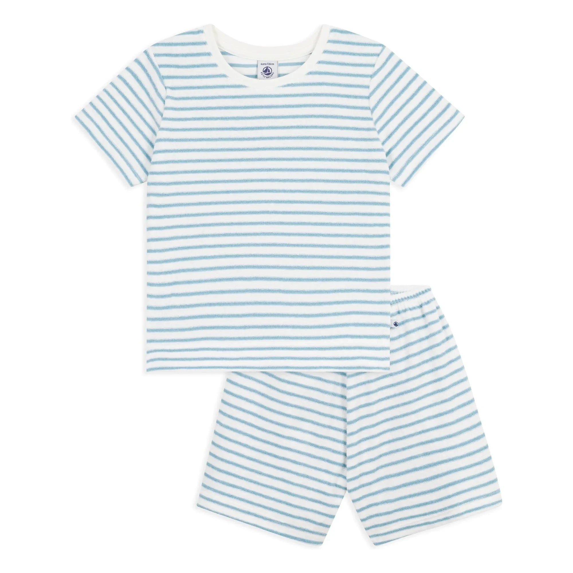 Petit Bateau - Çizgili Havlu Pijama Şortu | Mavi
