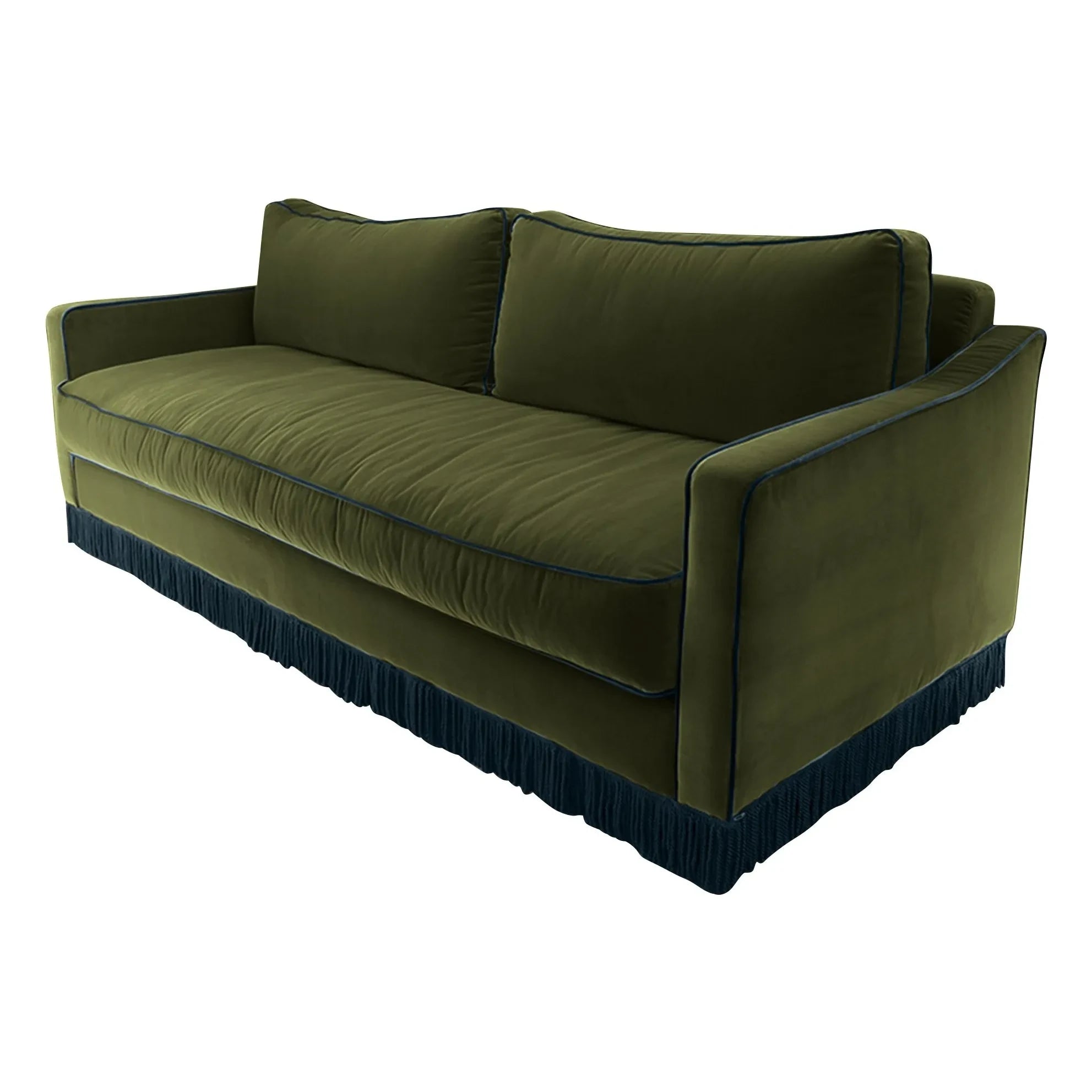 House of Capricorn - Afonso 3-Seater Velvet Sofa | Green