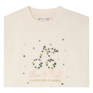Bonpoint - Lele organik pamuklu T-shirt | Krem