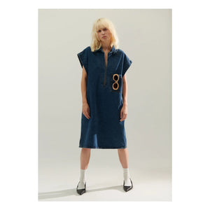 BELLEPIECE - Zafra Denim Elbise | Koyu Mavi