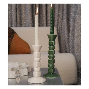 The Socialite Family - Ceramic Anna Candle Holder Medium | Olive Green