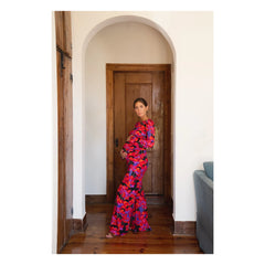 Paloma Collection - Andrea Flower Power Maternity Pants | Red