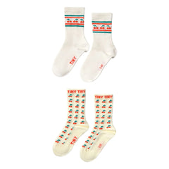Tinycottons - Double Cherry Socks Set | Pale Yellow