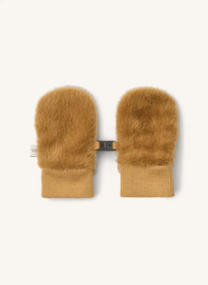 Liewood - Lizzy Bear Fur-Lined Gloves Recycled Fiber | Caramel