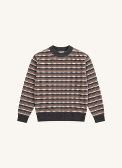 Finger in the nose - Mathis Jacquard Merino Wool Sweater | Brown