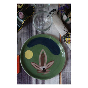 HOMERE - Daphné Flower Ceramic Plate | Green