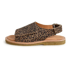 du Loua - Du Veda Leopard Faux Suede Sandals | Brown