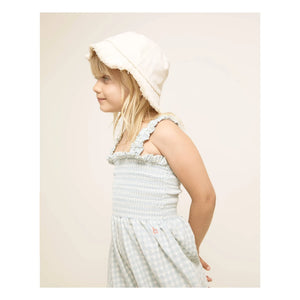 Búho - Vichy Seersucker Romper | Aqua