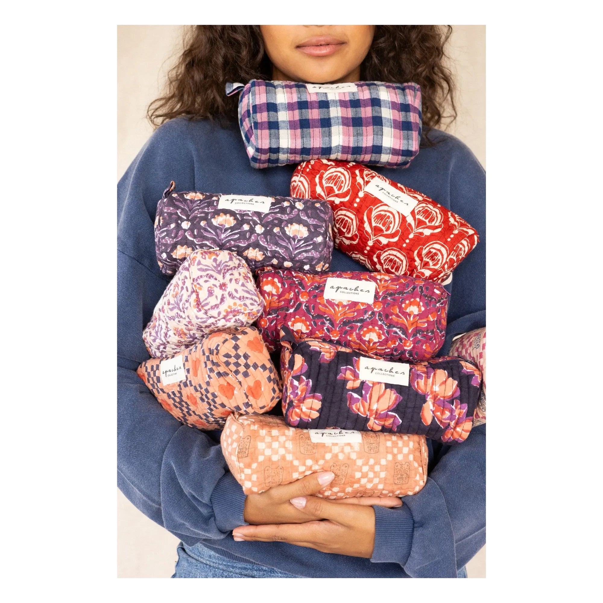 Apaches - Opal Quilted Pen Case | Pink