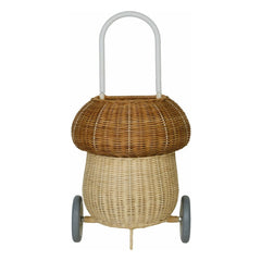 Olli Ella - Wheel Rattan Basket Champignon